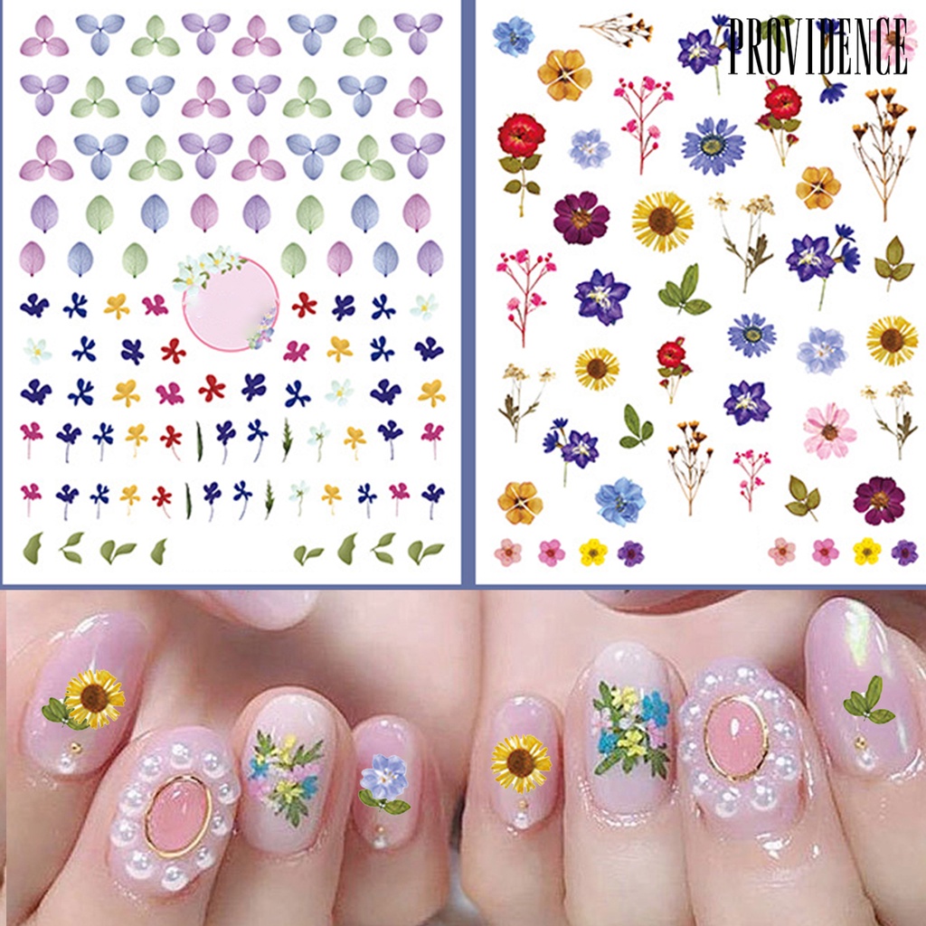 Providence Nail Sticker Flower Patterns DIY Colorful Craft Ultra Thin 3D Adhesive Nail Stickers for Manicure