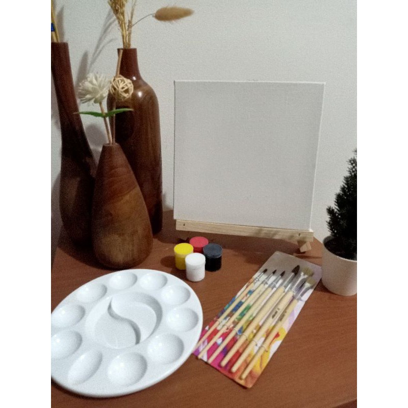 

PROMO! Kanvas Lukis +Spandram(frame) 30x30cm Halus Berserat DiY Painting Canvas