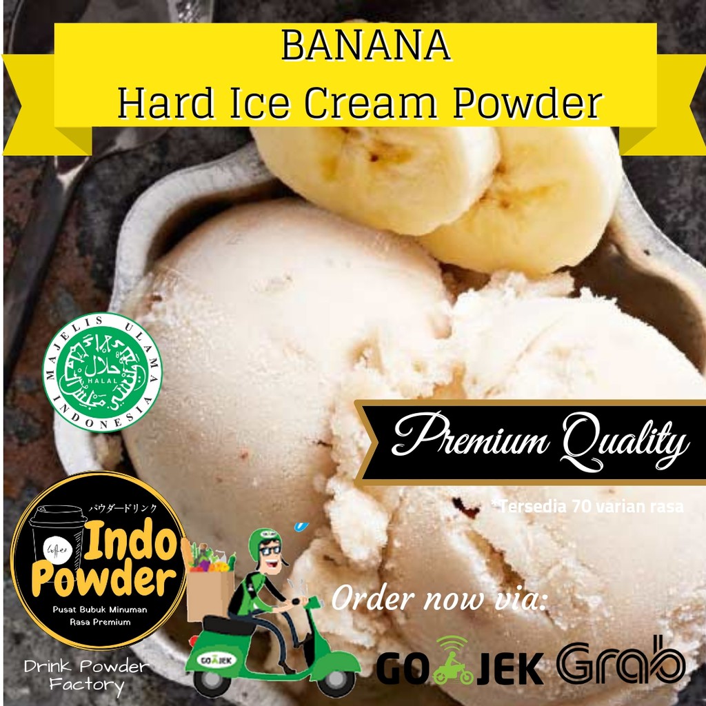 Bubuk Ice Cream rasa Banana 1Kg - Bubuk es Krim rasa Banana 1Kg