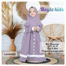 [bisa COD] Baju Gamis Anak Perempuan Nayla Kids FREE Hijab / Baju Anak Mualim/ Gamis Anak Terbaru / Nandia Series