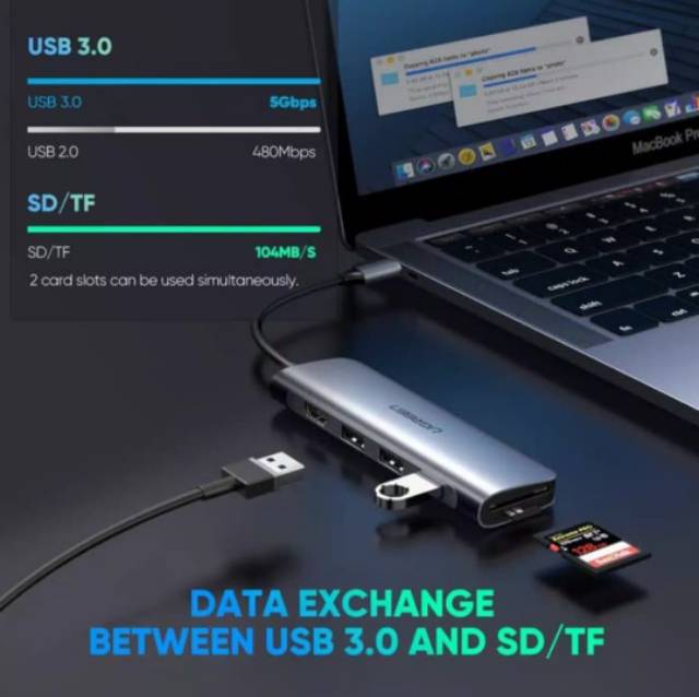 Ugreen Usb C 5 6 7 8 9 10 in 1 Usb C Hub to Hdmi 4K - Ugreen 15495 80133 60600 Hub HDMI Usb 3.0 Card Reader Gigabit Power Delivery