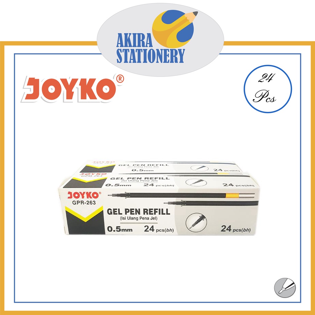 

Isi Pen Gel JOYKO GPR 263 Hitam - Biru / Refill Pulpen Cair GPR-263 untuk JK 100 ( 24 Pcs )
