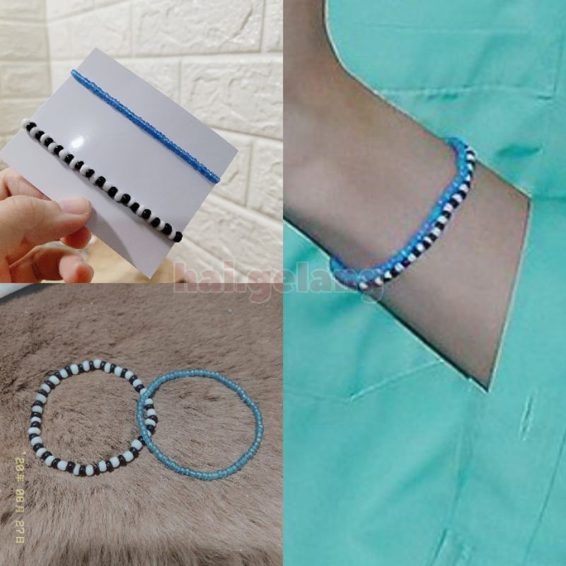 (1 set) ateez yunho beaded bracelet - gelang manik yunho ateez