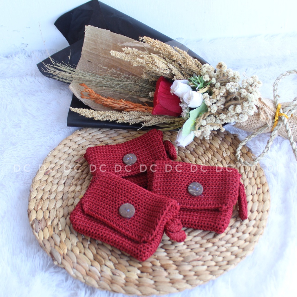 card holder rajut unik / dompet koin rajut simple /  dompet mungil kecil unik suvenir pernikahan