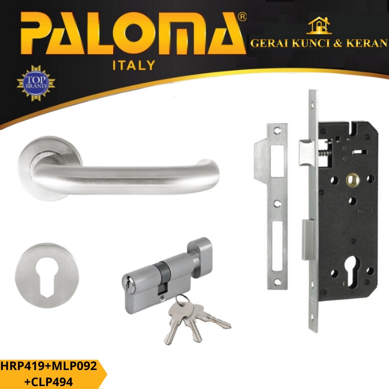 PALOMA HRP 419 MLP 022 CLP 494 GAGANG PINTU KUNCI KNOB SET STAINLESS