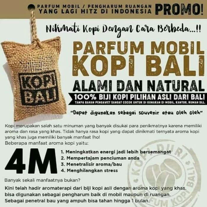 PARFUM KOPI BALI Biji Black Coffee Karung Pewangi Mobil Ruangan Serbaguna Aroma Asli Biji Kopi Bali