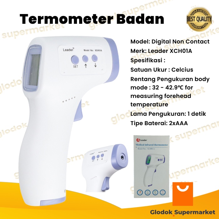 Thermometer Suhu Badan Infrared Leader Termometer Medis XCH01A