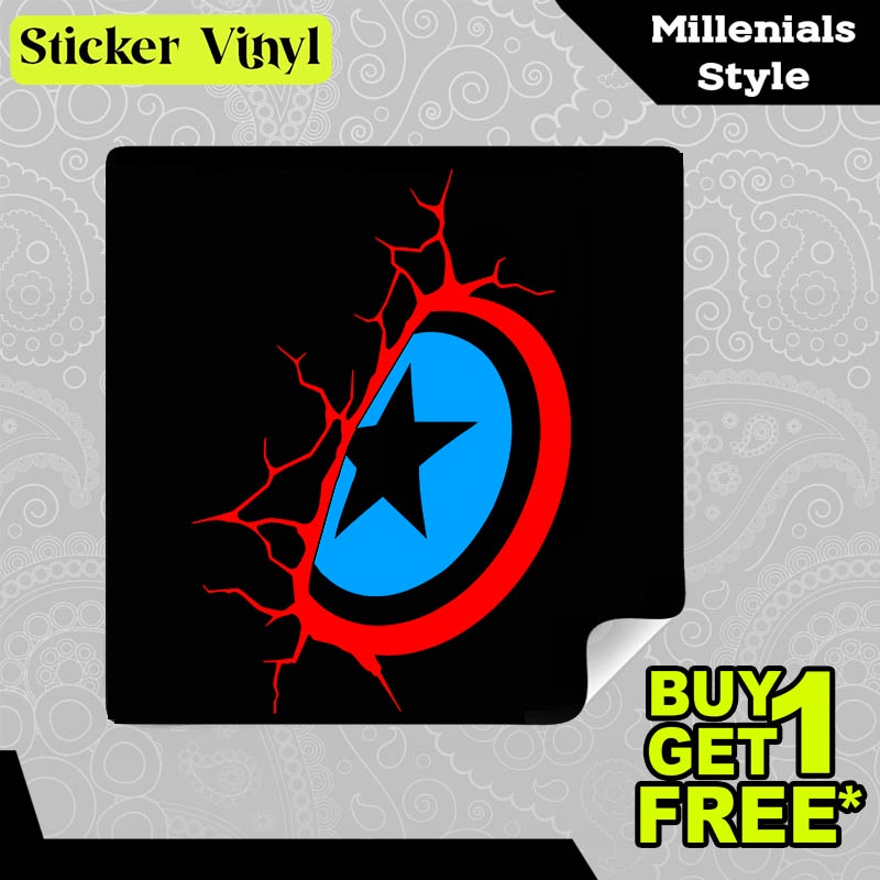 

Stiker Sticker Captain America Shield Tameng Gambar Unik Desain Keren dan Kekinian Aesthetic Bahan Vinyl Satuan Anti Air