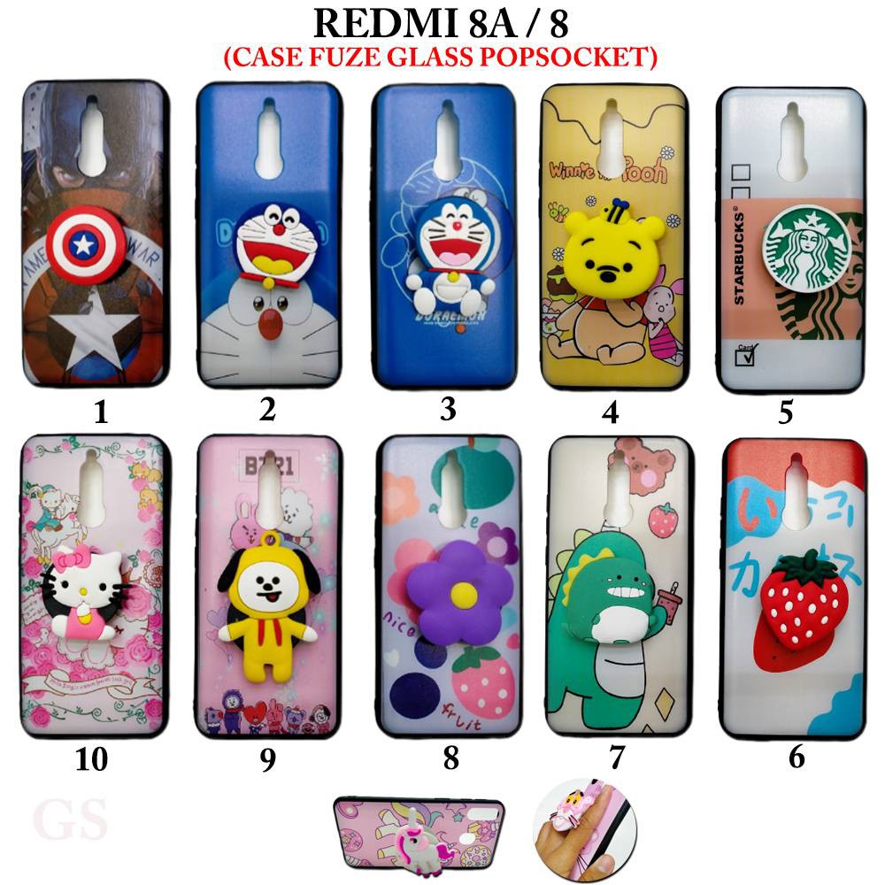 Case REDMI 8A 9A Y3 6 PRO A2 LITE  NOTE 7 Note 8 Pro 9 Note 9 Pro Case Fuze Glass Popsocket