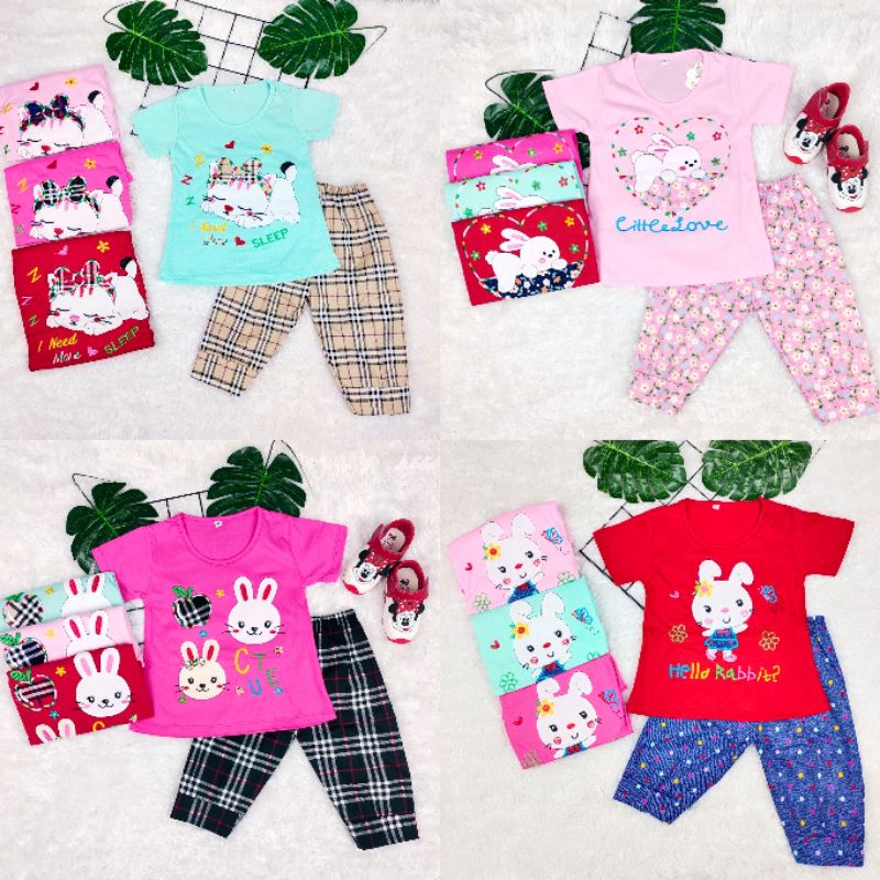 3S SETELAN ANAK PEREMPUAN USIA 1-5 TAHUN GAMBAR ONE MORE,CITTCE LOVE,FAVORITE,I NEED SLEEP,BUTTERFLAY,CUTE NEW