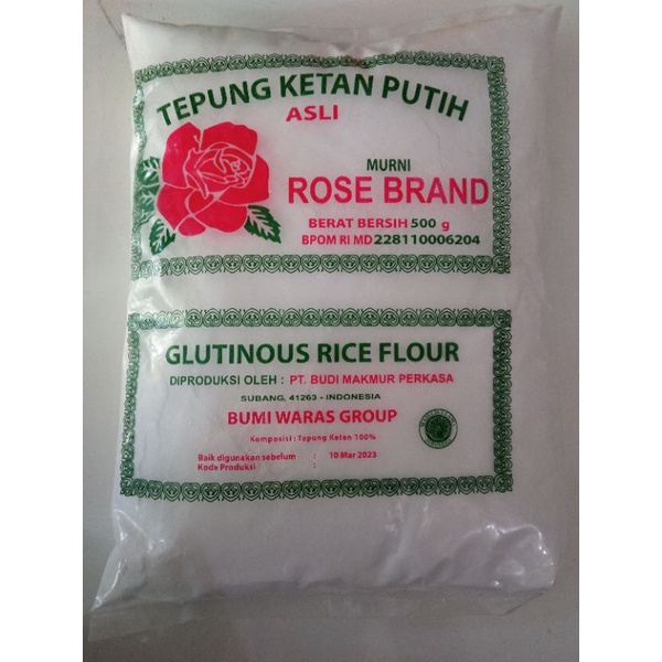 

TEPUNG KETAN PUTIH ASLI ROSE BRAND 500 gr / TEPUNG ROSE BRAND