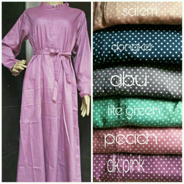 Motif Polka kiky Collection gamis katun jepang