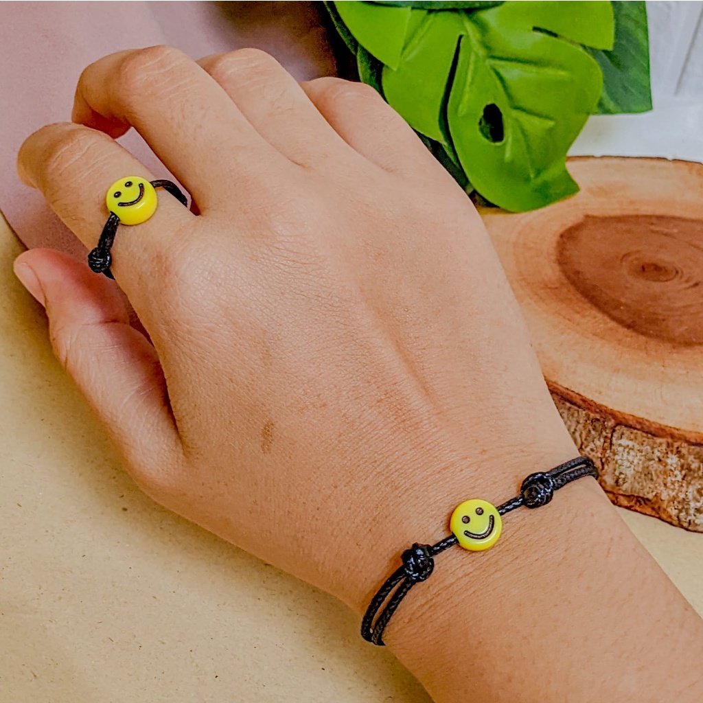 Gelang Tali Korea Waterproof Smile dan Tali Cincin Sanju Series