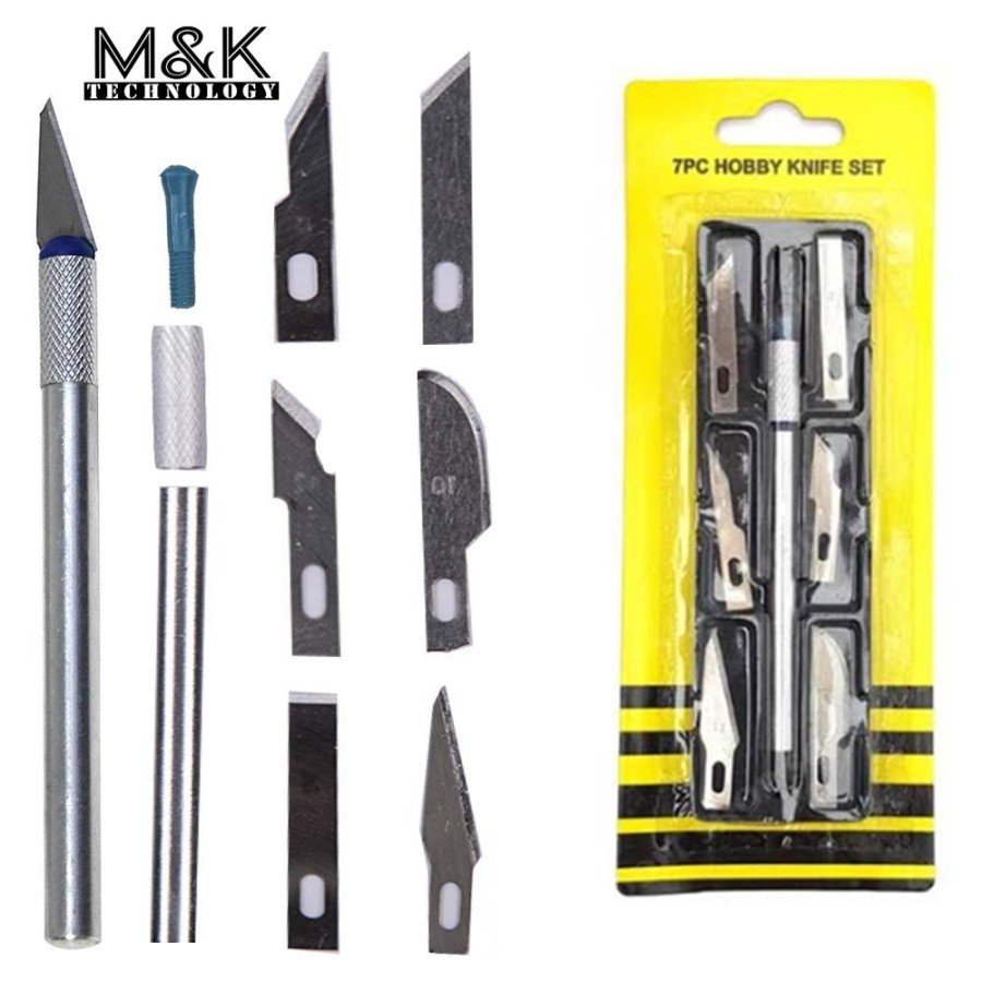 Pisau Ukir 7 Pcs Hobby Knife SET isi 6 Pcs Blade Replacement