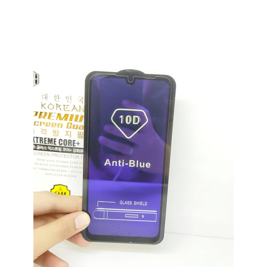 KOREAN Blue Ray 10D Redmi Note 7 6.3 inchi Tempered Glass FULL GLUE ANTI RADIASI