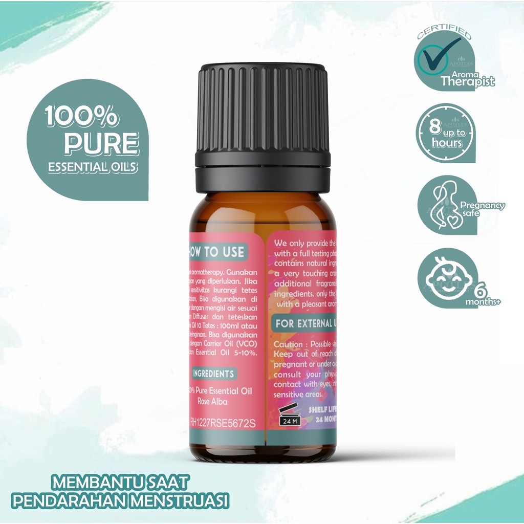 Pure Rose Essential Oil - Minyak Aromaterapi Bunga Mawar Murni Rose 10ml