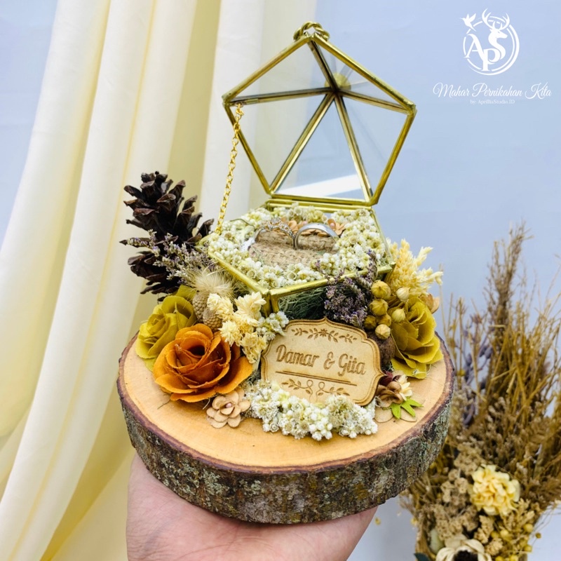 RING BOX KOTAK CINCIN LAMARAN  DAN PERNIKAHAN RUSTIC