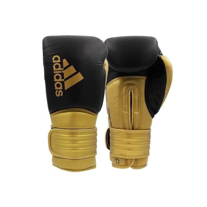 Sarung Tinju Muaythai Adidas Hybrid 300 Boxing Gloves Black Gold