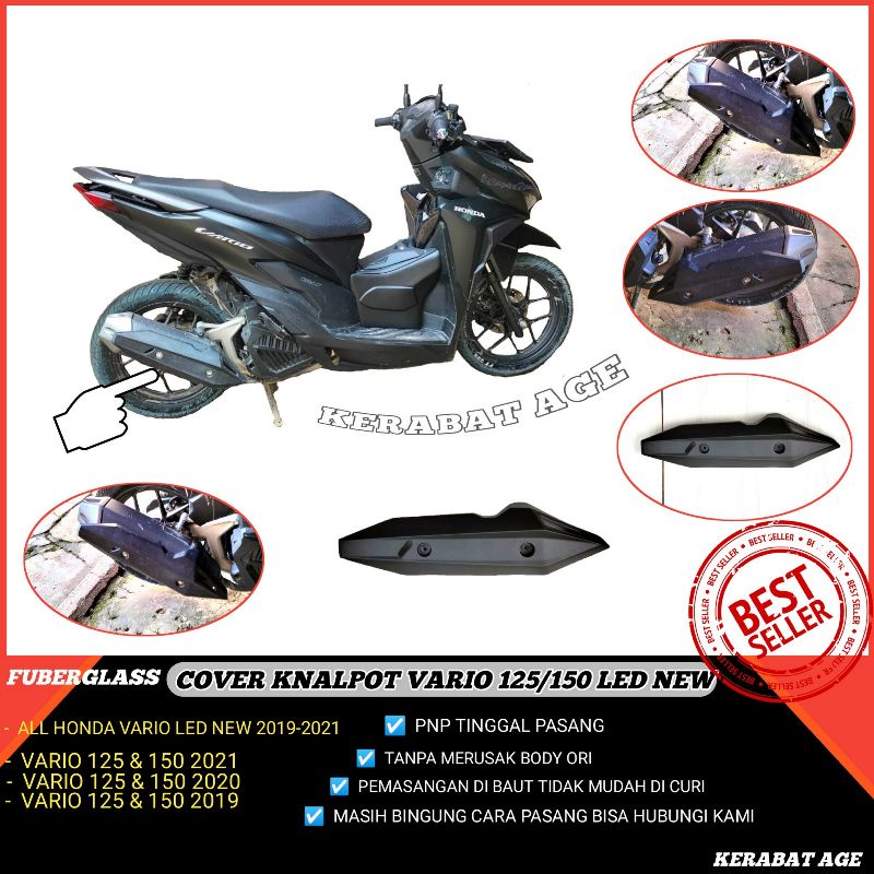 Tameng Cover Knalpot Vario 125|150 New Bahan Beda