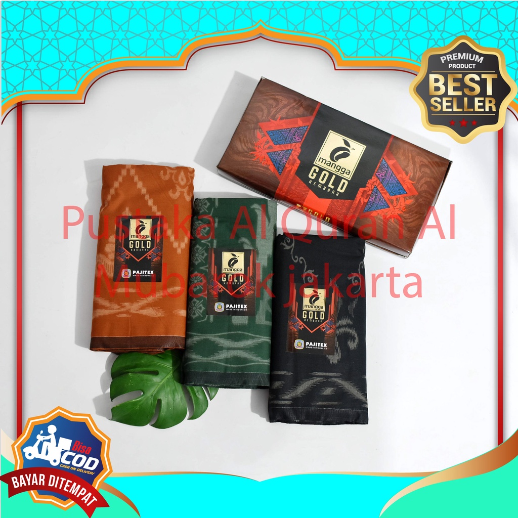 Sarung Mangga Gold Motif Kembang Bahan Halus Premium Sarung Sholat Pria Murah ~ Original Sarung Cap 