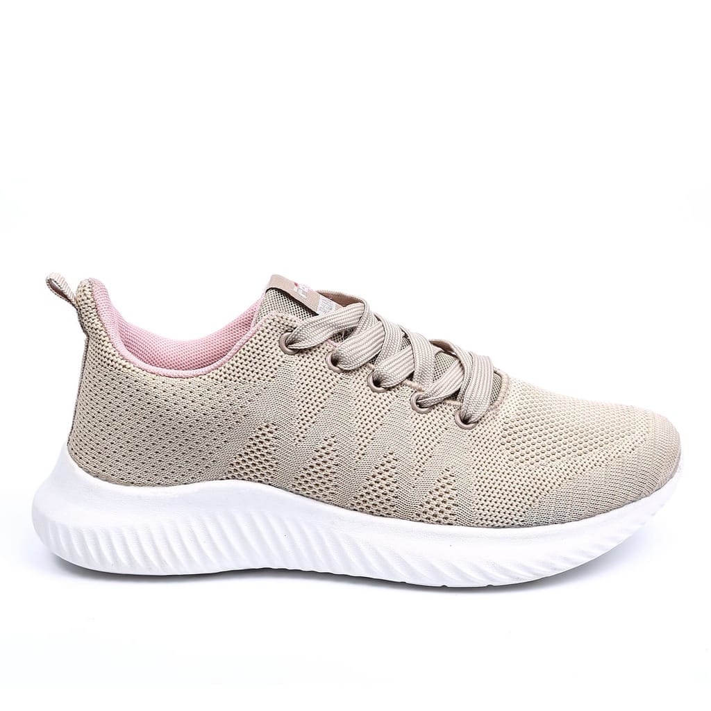 Sepatu Sports Wanita Sneakers Olahraga Cewek Shoes - C1112-Cream