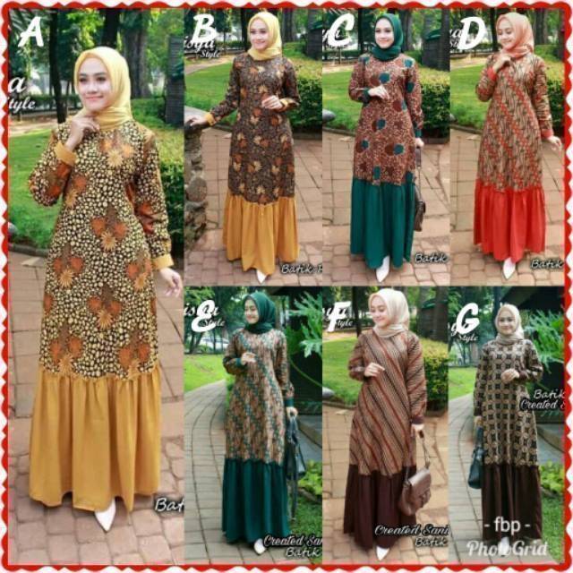 Gamis Batik Rempel Meisya stile