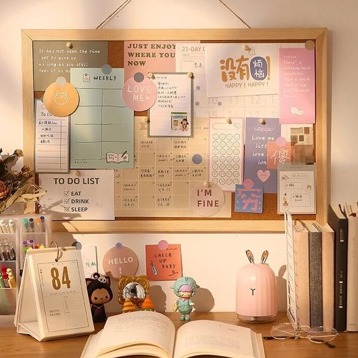 

(F-OPY) (✔) // Message board Background Boardsend sticker cork message board Decorative Board With Frame Cork Board (premium)