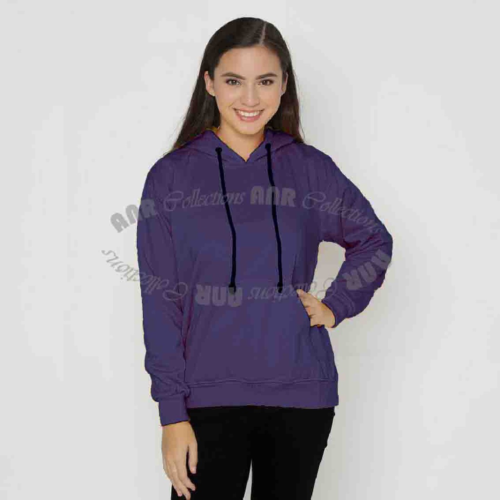 Hoodie Polos Wanita - Jaket Hoodie Jumper Polos - Bahan Fleece