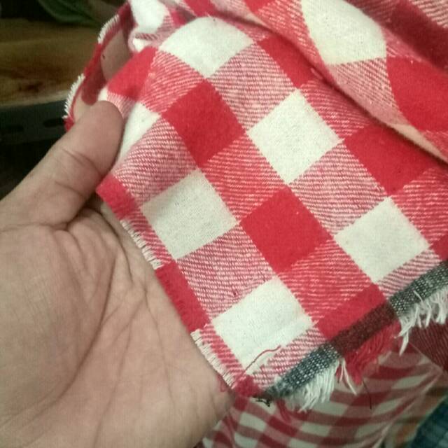 Kain Kemeja Flanel Motif Kotak Kotak Harga per 0,5meter