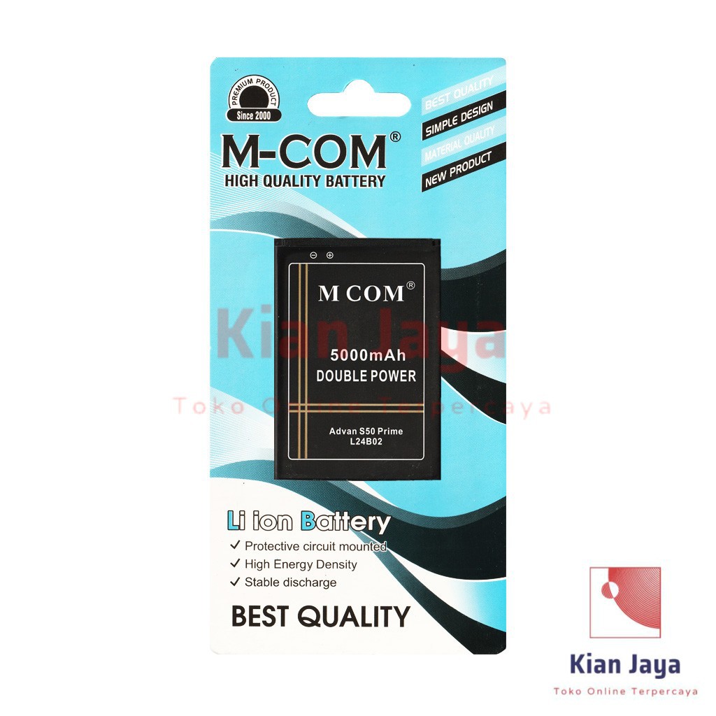 MCOM Baterai Hp Advan S50 Prime / L24B02 Original Double Power Batre Batrai Battery Ori