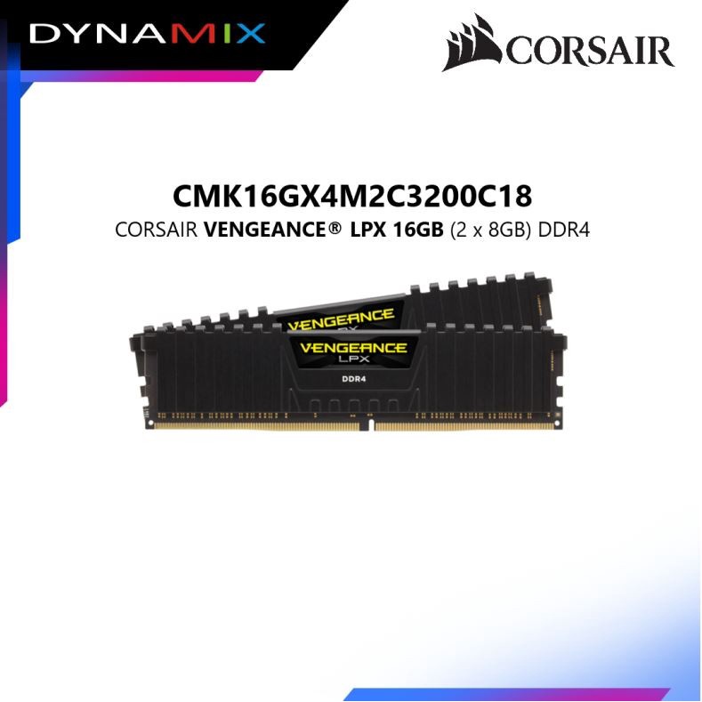 Corsair Memory Vengeance LPX DDR4 16GB CMK16GX4M2C3200C18 (2x8GB) GARANSI RESMI