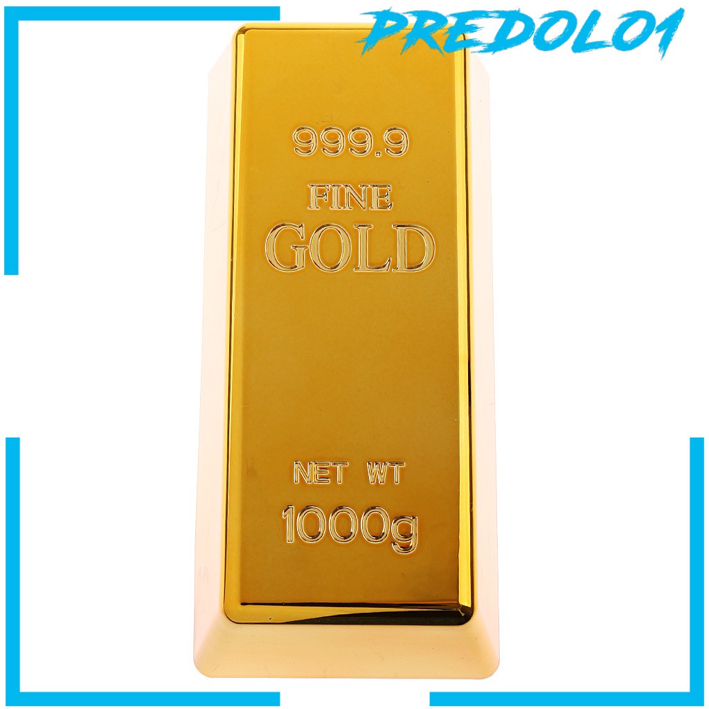 [PREDOLO1] Fake 999.9 Gold Bar Gold Bullion Bar Polished Paperweight Doors Stop