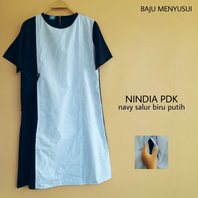 MAMIGAYA Nursing Wear NINDIA Dress Hamil Menyusui  Baju ASI