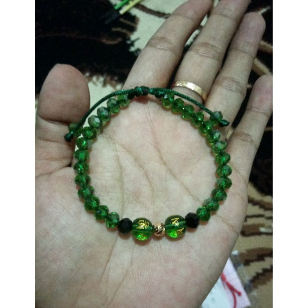 Gelang "emas semar nusantara" mix batu kristal kadar 10k