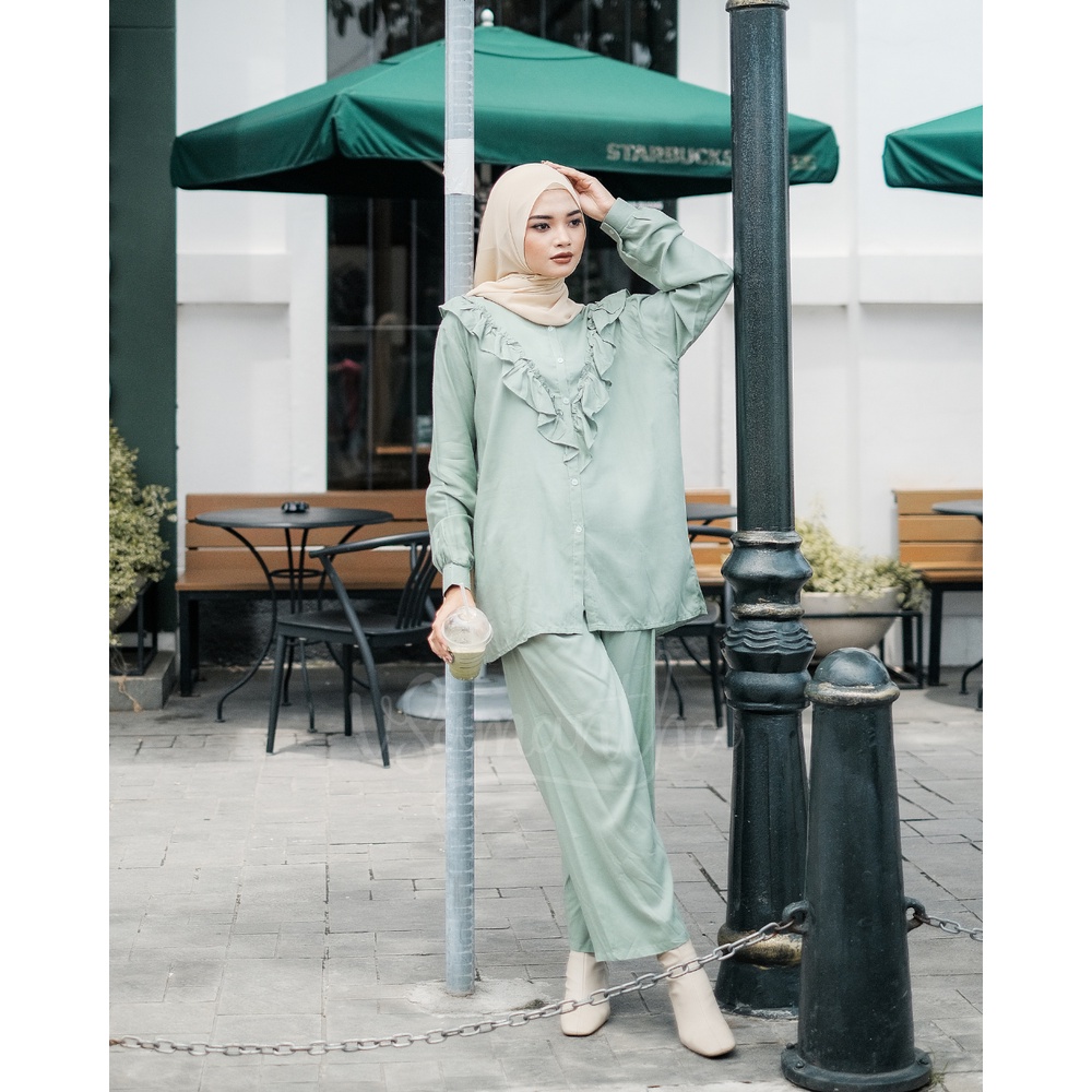 Pajamas / Piyama One Set Kemeja Rayon Nanda