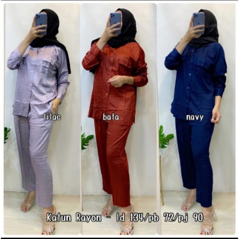 Setelan katun Rayon Twill Jumbo