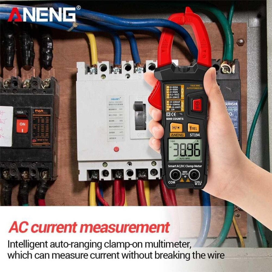 ANENG Digital Multimeter Voltage Tester Clamp - ST194 - Black/Red