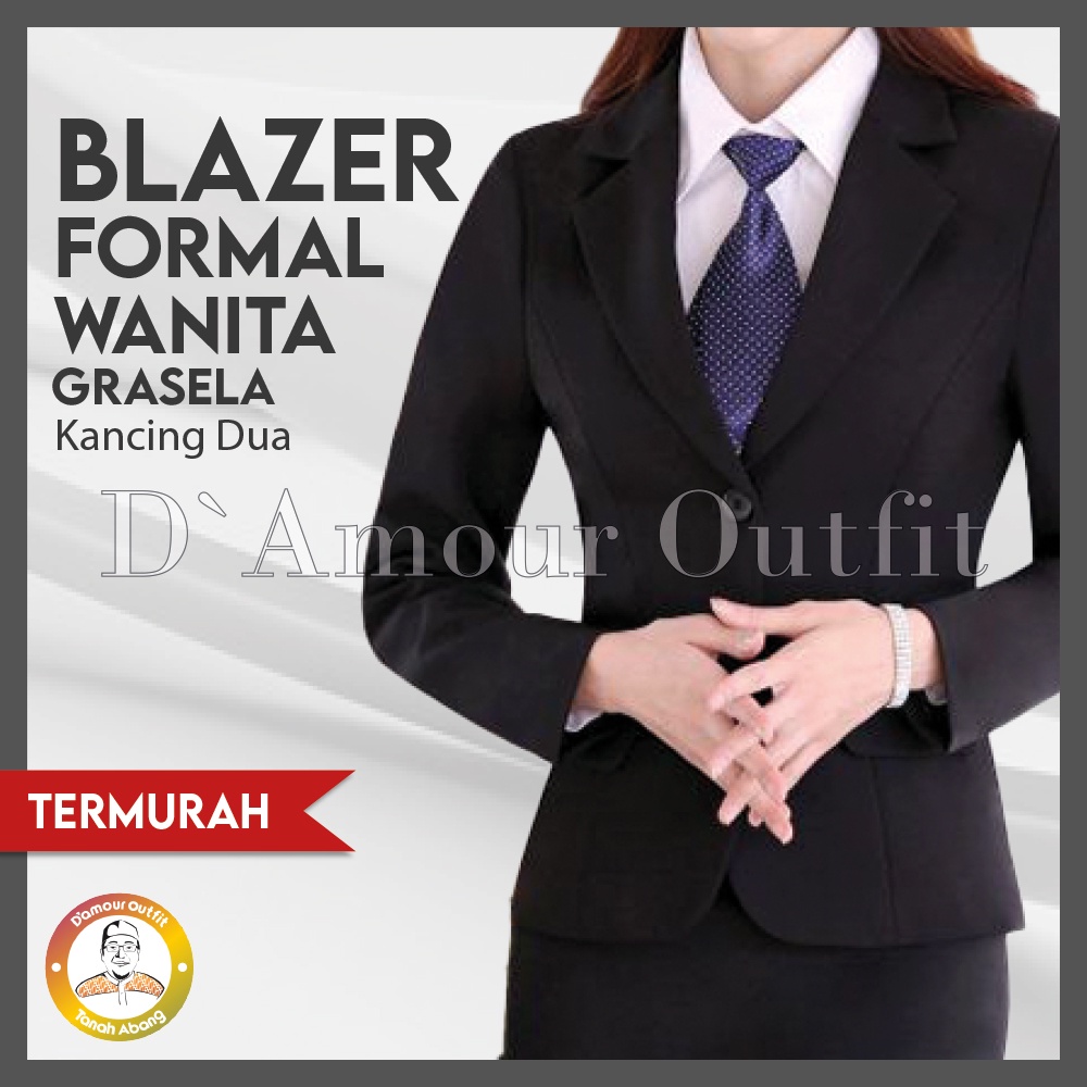 Jas Blazer Wanita Jas Kerja Kantor Cewe Polos Dewasa Anak Jaket Blezer Cewek Pakaian Formal Kantoran Dasar Hitam Rok Span Line A Rempel Celana Bahan Panjang Kancing 2 Jumbo Big Size Cardigan Rompi Outer Perempuan One Set Setelan Stelan Ootd Korean Style