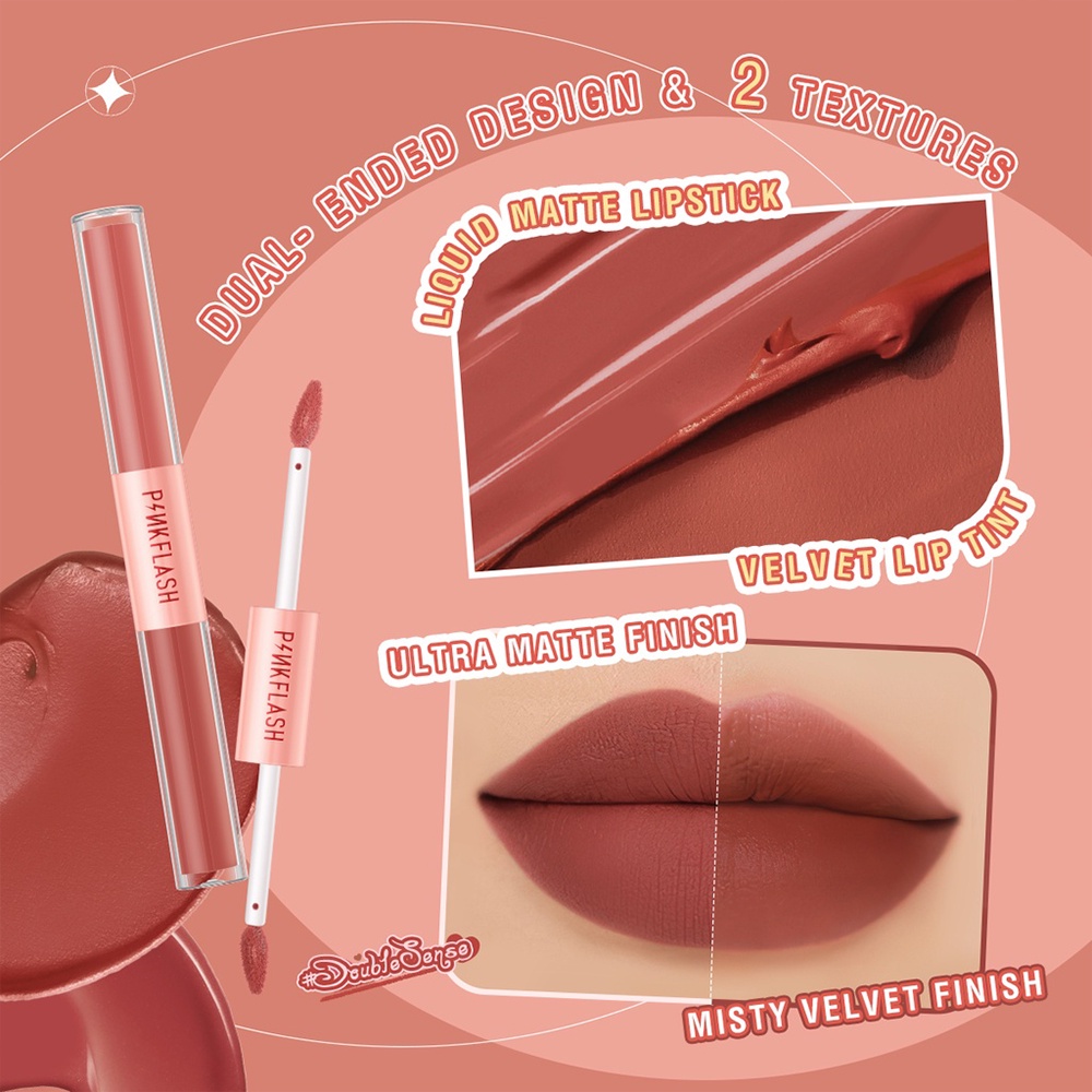 ❤ BELIA ❤ PINKFLASH Duo Lip Gloss PF-L13 | Lip Cream | Lipstick | Lip Color | Lipcream | Pink Falsh | BPOM