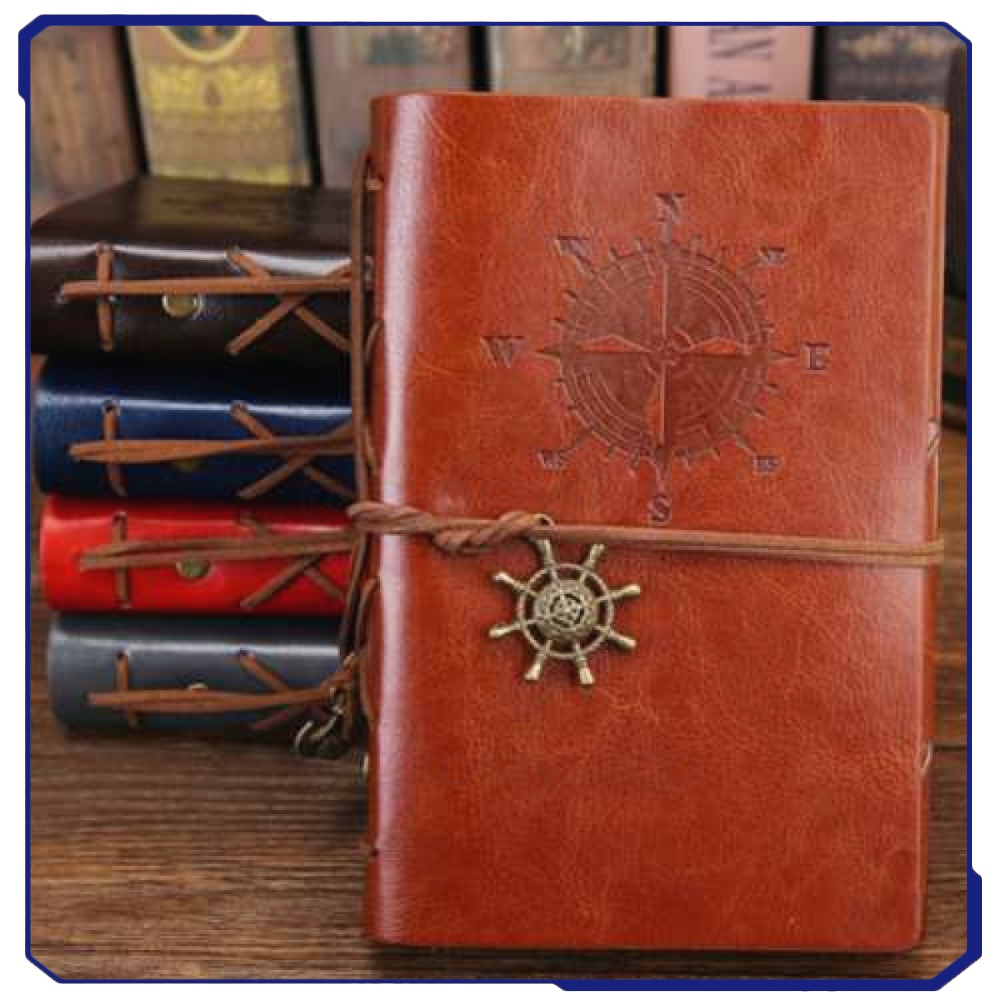 

Buku Catatan Binder Kulit Retro Compass Kertas A5 - ZB045