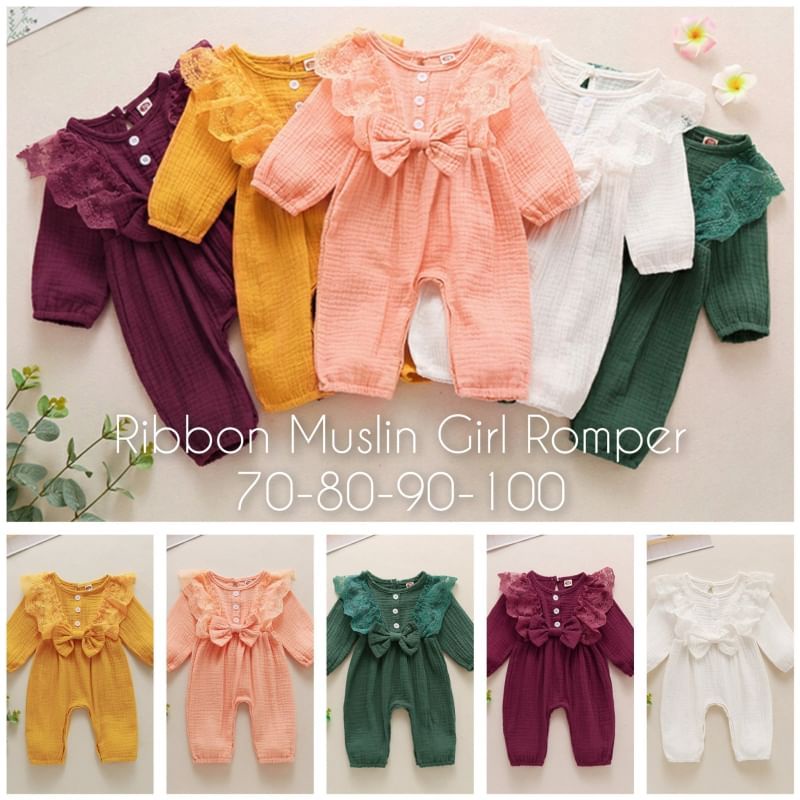 Girl Romper bayi, Dress romper anak import, Jumper bayi plus headband, Baju bayi