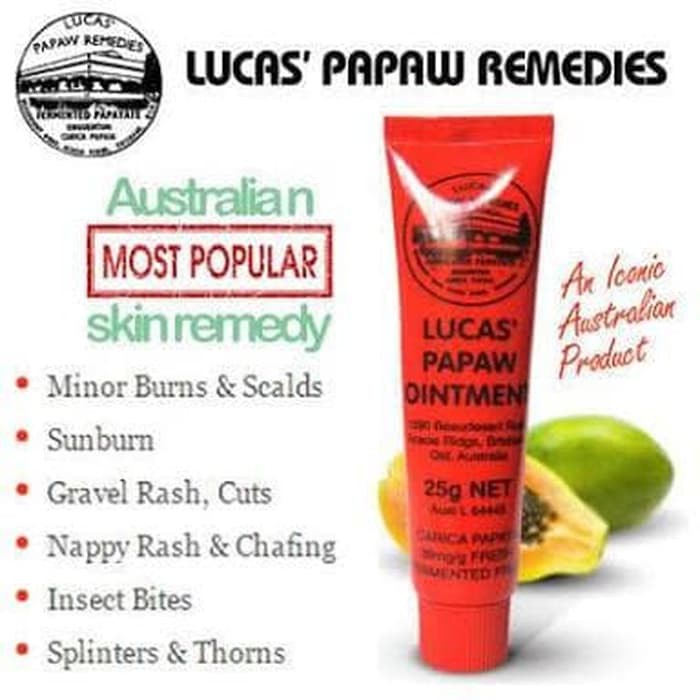 Lucas Papaw Ointment 25gr Original Salep / Lipbalm Lucas Papaw 25 gram