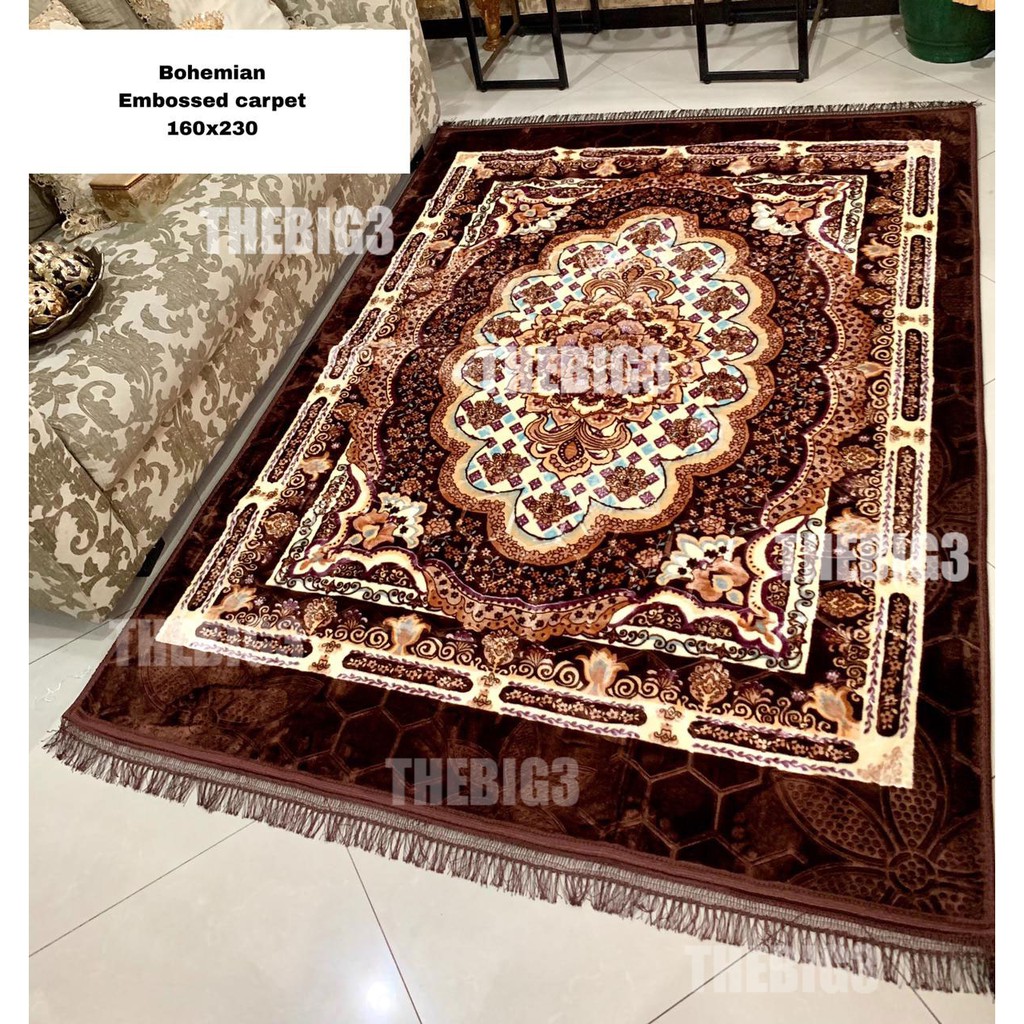 Karpet Turki 160x200 cm - Premium Karpet Turqi Bahan Bludru TEBAL SANGAT HALUS