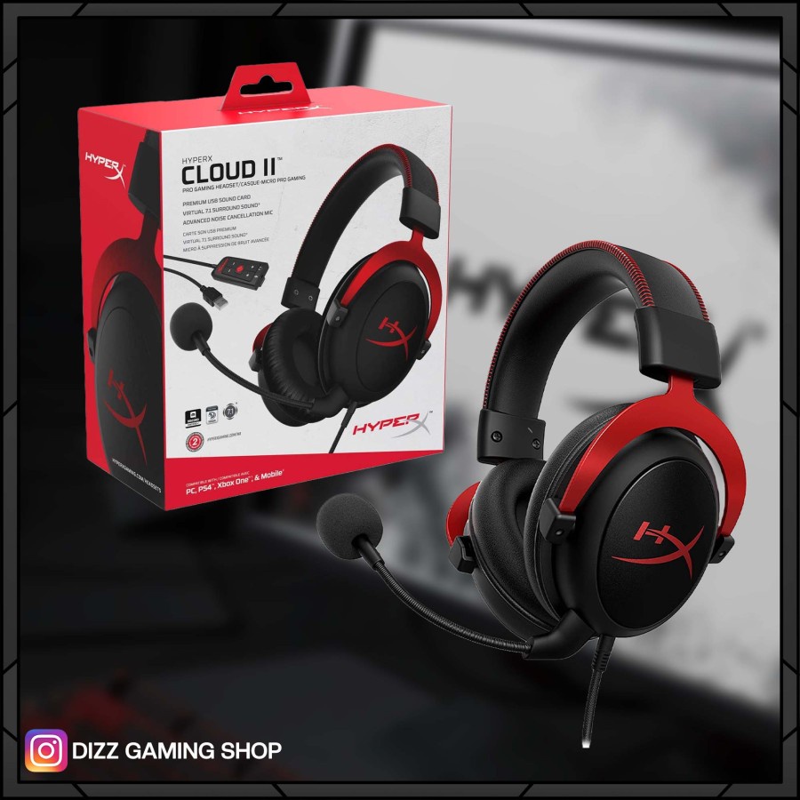 Jual HyperX Cloud II Pro Gaming Headset (Gun metal & Red) Shopee