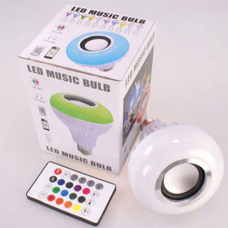 Speaker Bluetooth Wireless Lampu Music LED RGB Bohlam Speaker