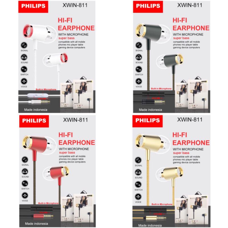 HEANSET EARPHONE XWIN 811 SUARA DIJAMIN MANTUL