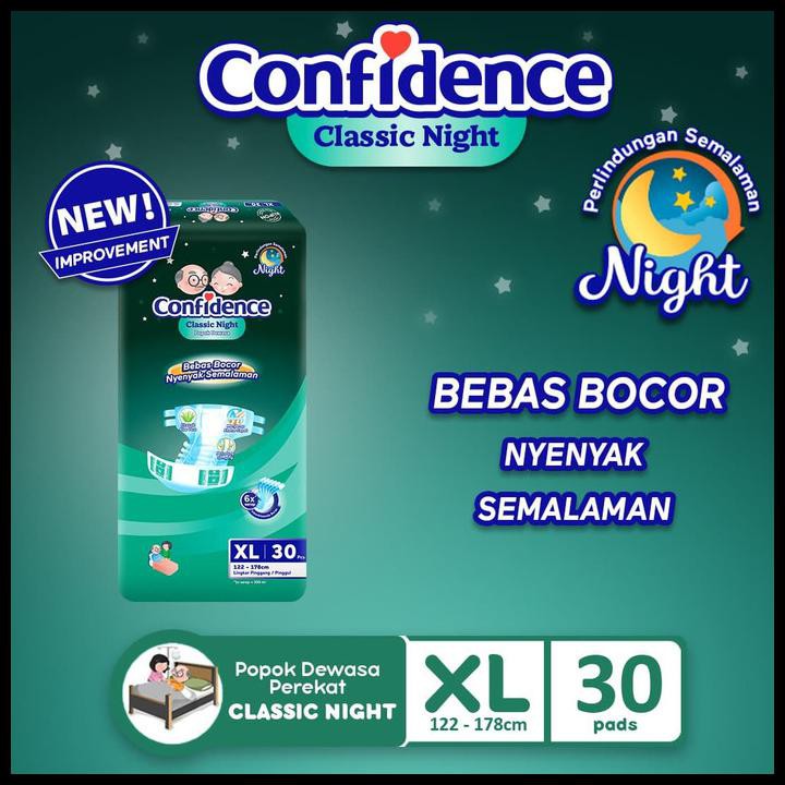 CONFIDENCE ADULT DIAPERS CLASSIC NIGHT XL 30'S