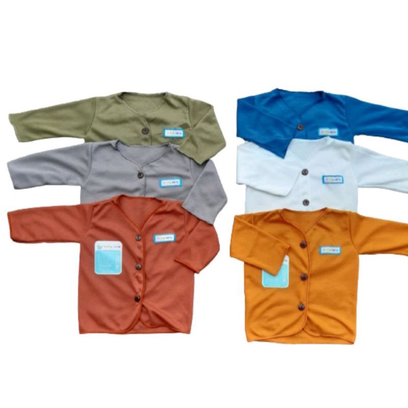 Baju Bayi Polos Lengan Panjang S,M dan L(JUMBO)6pcs SNI-Natural 6pc jumbo