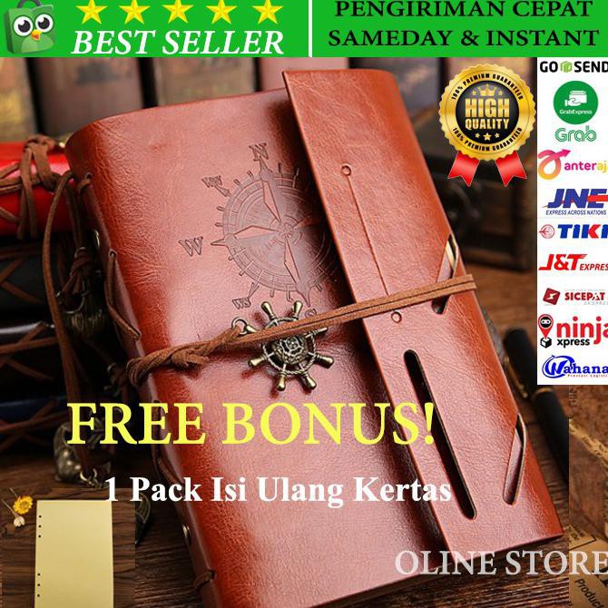 

Buku Catatan Kulit / Buku Agenda Cover Kulit Retro / Binder Note Diary - Coklat Kode 671