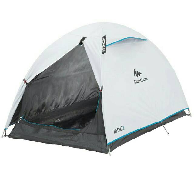 TENDA KEMAH  CAMPING ARPENAZ 2 FRESH&BLACK | 2 PERSON CAMPING TENT WHITE ukuran 2 orang